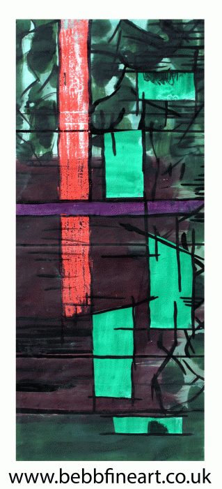 Original Cartoon Bapistry Stained Glass Window