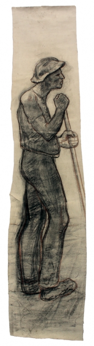 Field Worker Holding a Stave