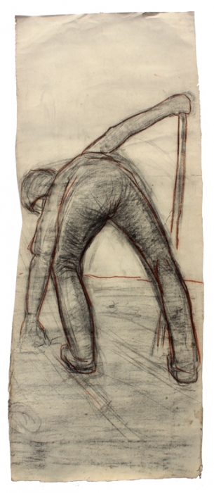 Field Worker Leaning Forward