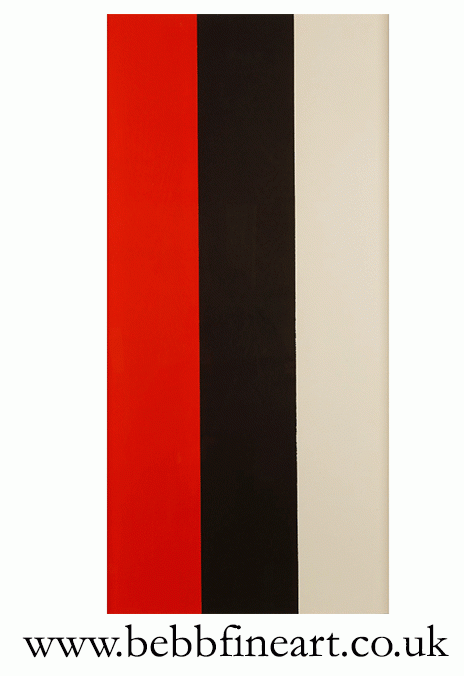 Abstract stripein white, black and red