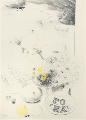 Still Life with Cows through Window