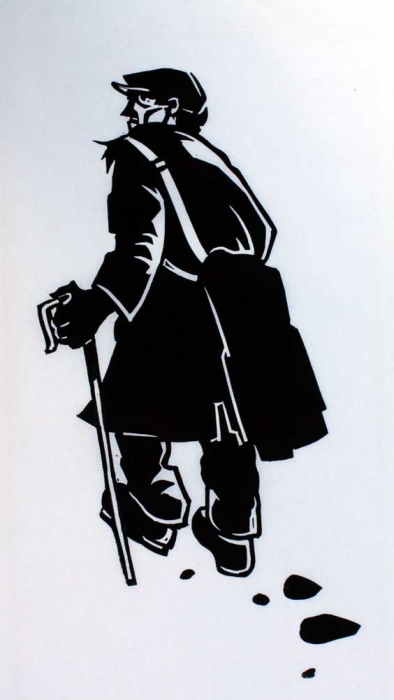 Old farmer with stick