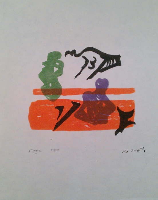 Violet Torso on Orange Stripes (Shelter Sketchbook