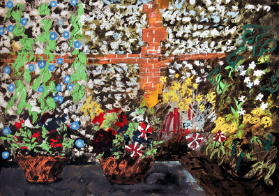 Terrace with Morning Glories 