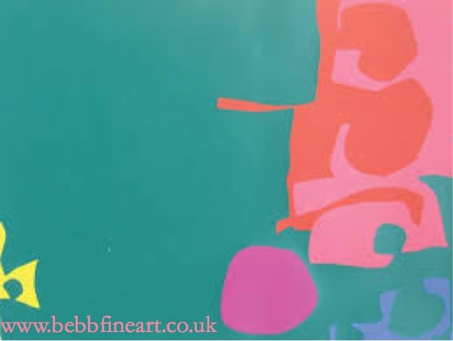 Interlocking Scarlet and Pink in Deep Green